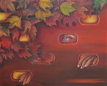 Waiting, Painting by Rupal Buch, Acrylic & Oil on Canvas, 24 x 30 inches